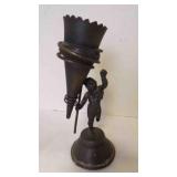 Antique European Solid Bronze Cherub Epergne Vase