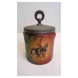 Antique "Frenchie" Handle Ware Tobacco Humidor