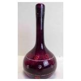 Antique Victorian Enamel Dotted Purple Glass Vase