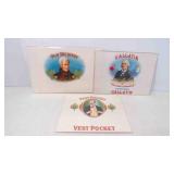 3 Vintage Original Cigar Box Labels - Gallatin &