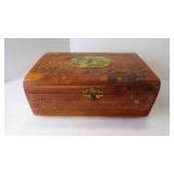 Vintage Carved Cedar Wood Jewelry Box w/Mirror