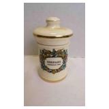 Vintage Ceramic Serpasil Apothecary Jar w/Lid