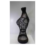 1950s Mid Century Dark Wicker Rattan Upper Torso