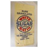 Vintage 50 LB White Satin Brand Cloth Sugar Sack