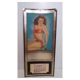 1940 Pin Up Calendar Brunette w/Tropical Bikini