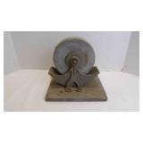 Antique Tabletop Whet Stone Sharpening Wheel