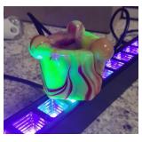 Antique Orange "Uranium" Slag Glass Table Lighter