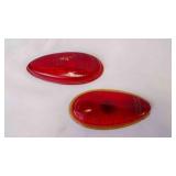 2 Vintage Glass 1938-39 Ford Red Tail Light Lens