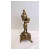 Antique Pewter Nouveau Figural Candle Holder Base