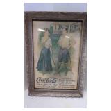 Vintage Framed Coca Cola Ad Poster Slogan "Adds