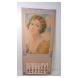 1948 Litho Pin Up Calendar Art Deco Style NOS