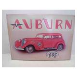 Vintage 1992 Tin Metal Sign Red AUBURN Speedster