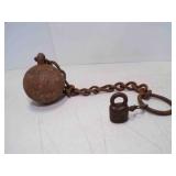 Antique Cast Iron Ball & Chain - Prison Themed