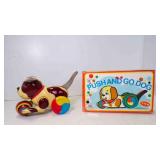 Vintage Tin Toy Puppy & Ball Push & Go Works