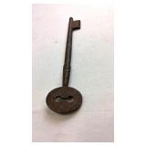 Large Antique Iron Skeleton Key - Distinct Oval