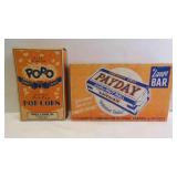 2 Vintage Payday Candy Bar & Popcorn Boxes