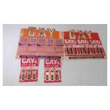 3 Vintage Gay Bobbie Pins & Razor Blade Display