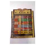 Vintage Pack Of 12 Wooden Pen Holders By Eagle