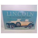 Vintage 1993 Metal Tin Sign Lincoln Four Passenger
