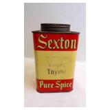 Vintage Sexton Ground Thyme Spice Tin Can