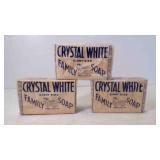 3 OLD Vintage NEW Old Stock Crystal White Family