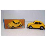 Vintage Tin Friction Toy Yellow Volkswagen Works