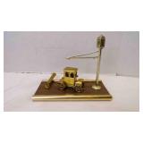 Vintage Brass/Faux Wood Office Desk Pen Holder