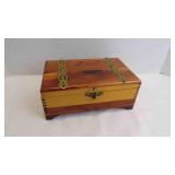 Vintage Cedar Wood & Brass Keepsake/Jewelry Chest