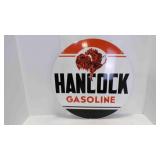 26" Hancock Gasoline Porcelain Sign Iconic Rooster