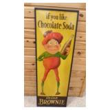 Vintage Framed Cardboard Advertising Drink Brownie