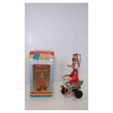 Vintage Duck on Bike Wind Up Tin Toy Works Beijing
