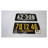 2 1953 General Mills Wheaties Bicycle License
