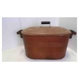 Antique Copper Wash Boiler Tub - Original Wood