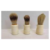 3 Vintage Boar Hair Wet Shaving Brushes