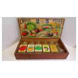 6 Vintage Sabetha Seed House Wood Display Box