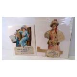 2 Vintage Cardboard Die Cut Advertisements