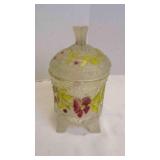 Antique Victorian Enameled All Glass Biscuit Jar