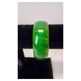 Vintage BAKELITE Green Marble Bangle Bracelet
