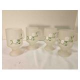 Vintage Indian glass Tiara pedestal mugs