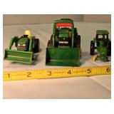3 John Deere model tractors