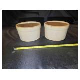 2 crockery dishes, 6" diameter, 4" tall