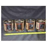Set of 4 Roaring Twenties whiskey lowball glasses