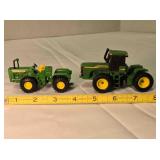 2 ERTL John Deere 4WD tractors , 4" length