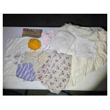 Tea towels, round table cloth, towels, half apron