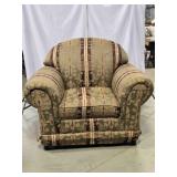 Camelback overstuffed chair, 48" wide 39"tall 36"