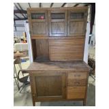 Antique oak Hoosier cabinet, 40"x25"x32"
