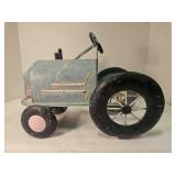 Vintage hand painted metal tractor