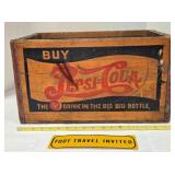 Vintage wood Pepsi-Cola crate & sign