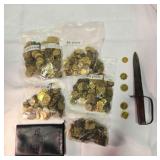 5 bags of tokens; Plastic Harley-Davidson pouch