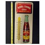Royal Crown Cola promotional metal thermometer
